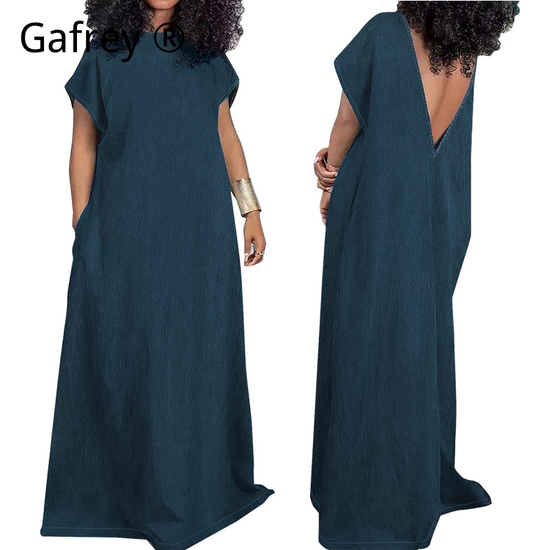 Vintage Fashion Outfit - XXXXL Plus Size Women Denim Maxi