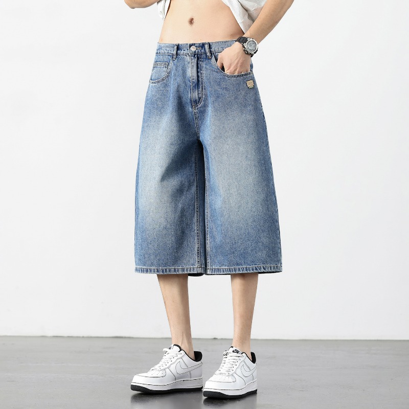Retro Vintage Korean Fashion - American Vintage Denim Short Jeans Men