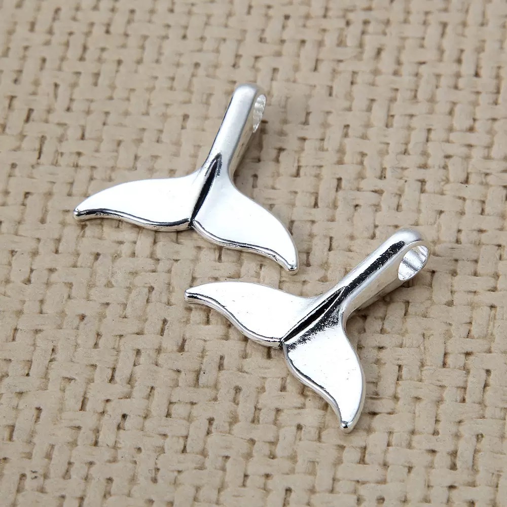 Vintage Fashion Words - 5/10pcs antique silver plated whale tail