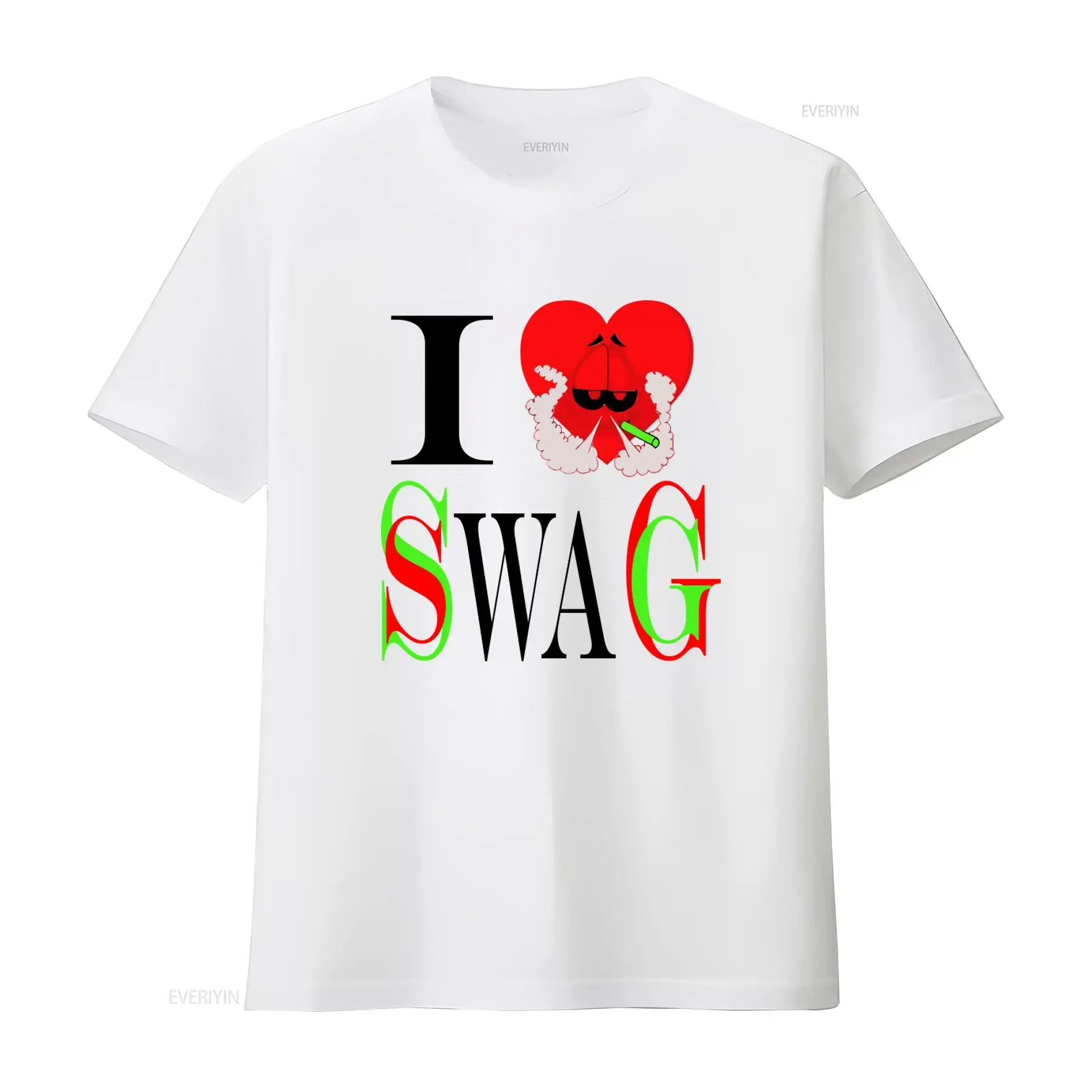 Vintage Fashion Looks - I Swag Heart Print T shirt