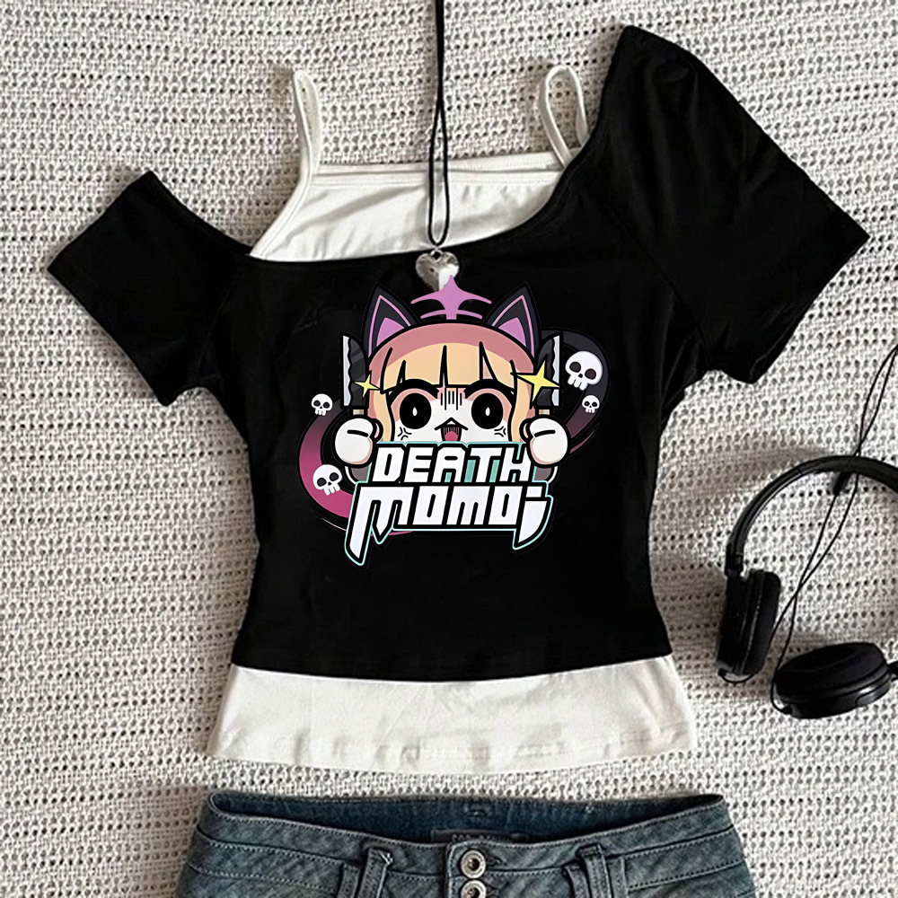 Vintage Fashion Archive - Blue Archive crop top girl graphic