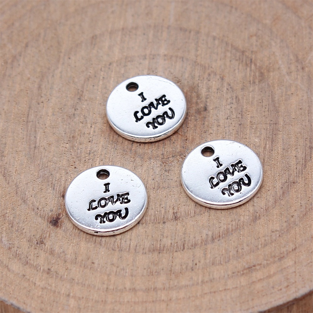 Vintage Fashion Tags - 80pcs 10x10mm(0.39x0.39inch) Antique Silver Color Double-Sided
