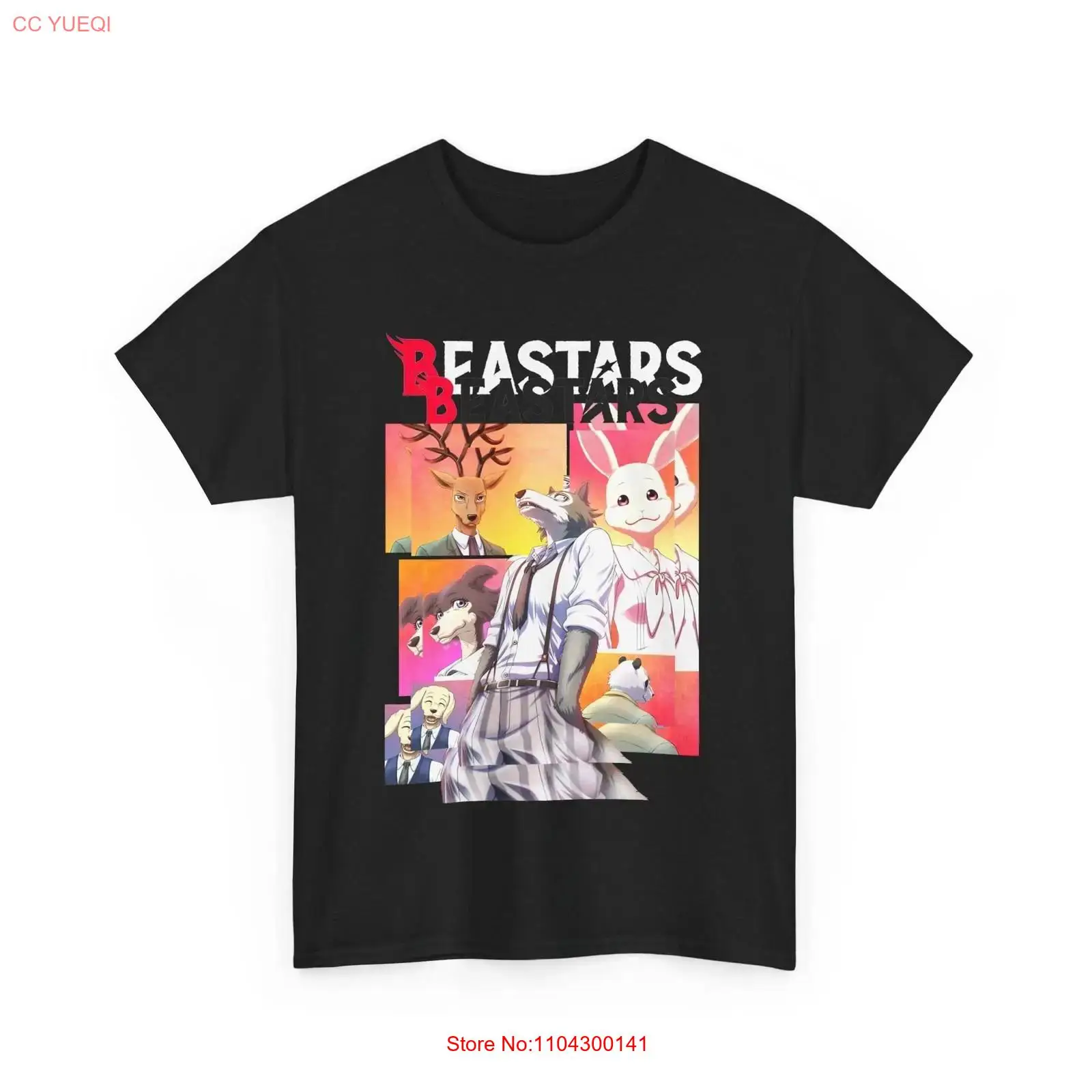 Vintage Fashion Wear - Anime Beastars Legoshi Black T Shirt