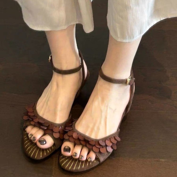 Vintage Fashion Wear - Summer New Women's Slippers Pearl Embroidered