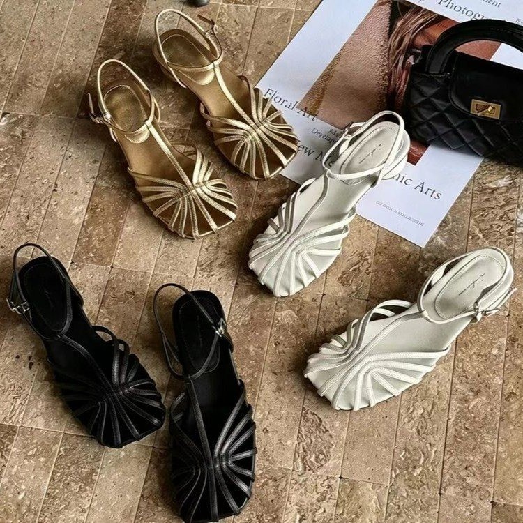French-style Vintage Woven Toe - Vintage Fashion Style ulasan dan harga