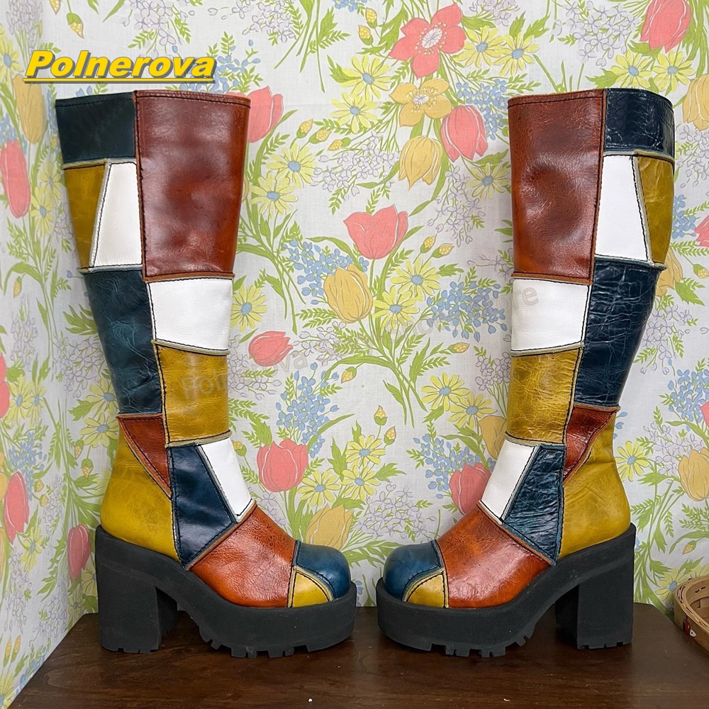 Women Retro Patchwork Leather  - Vintage Fashion Style ulasan dan harga
