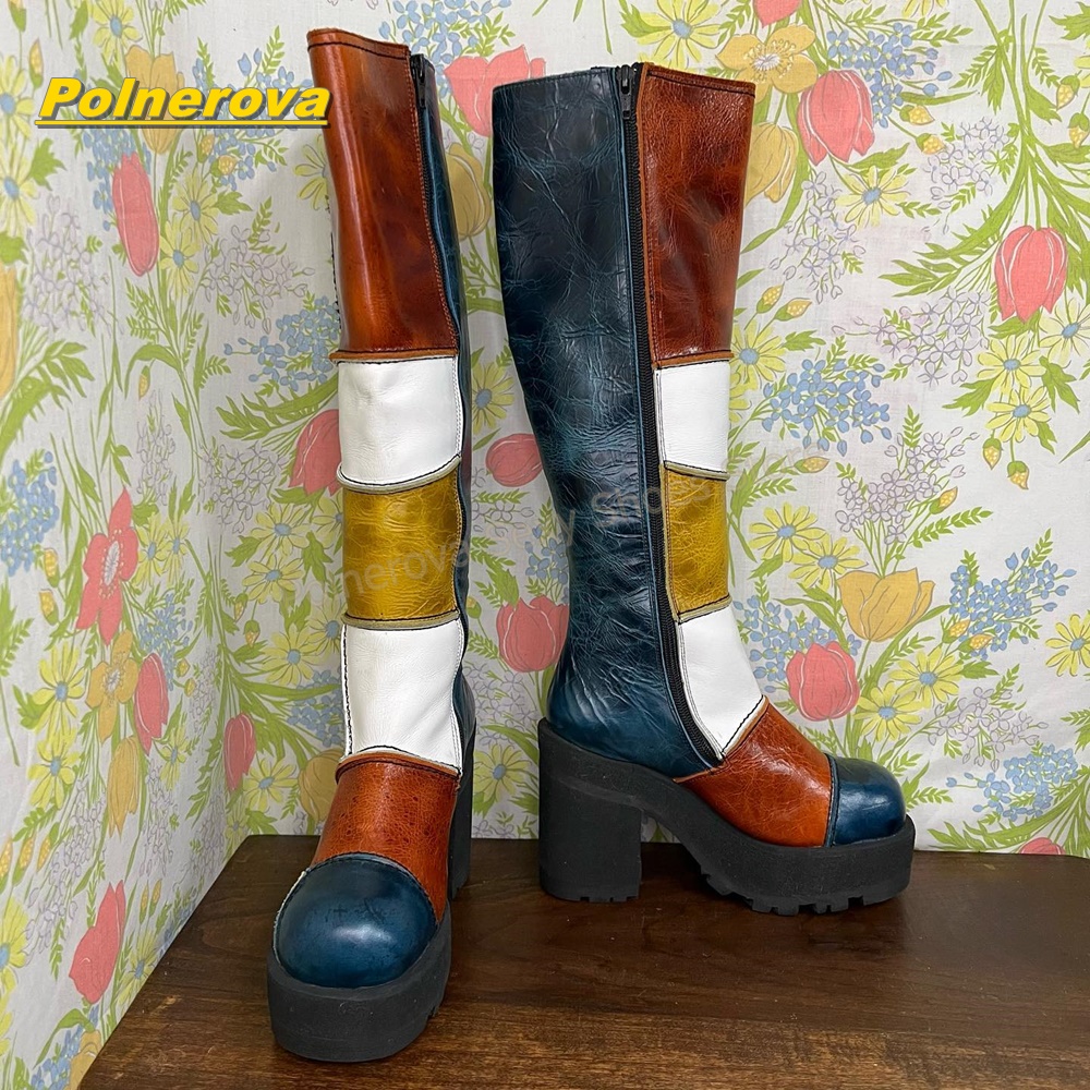 Women Retro Patchwork Leather  - Vintage Fashion Style ulasan dan harga