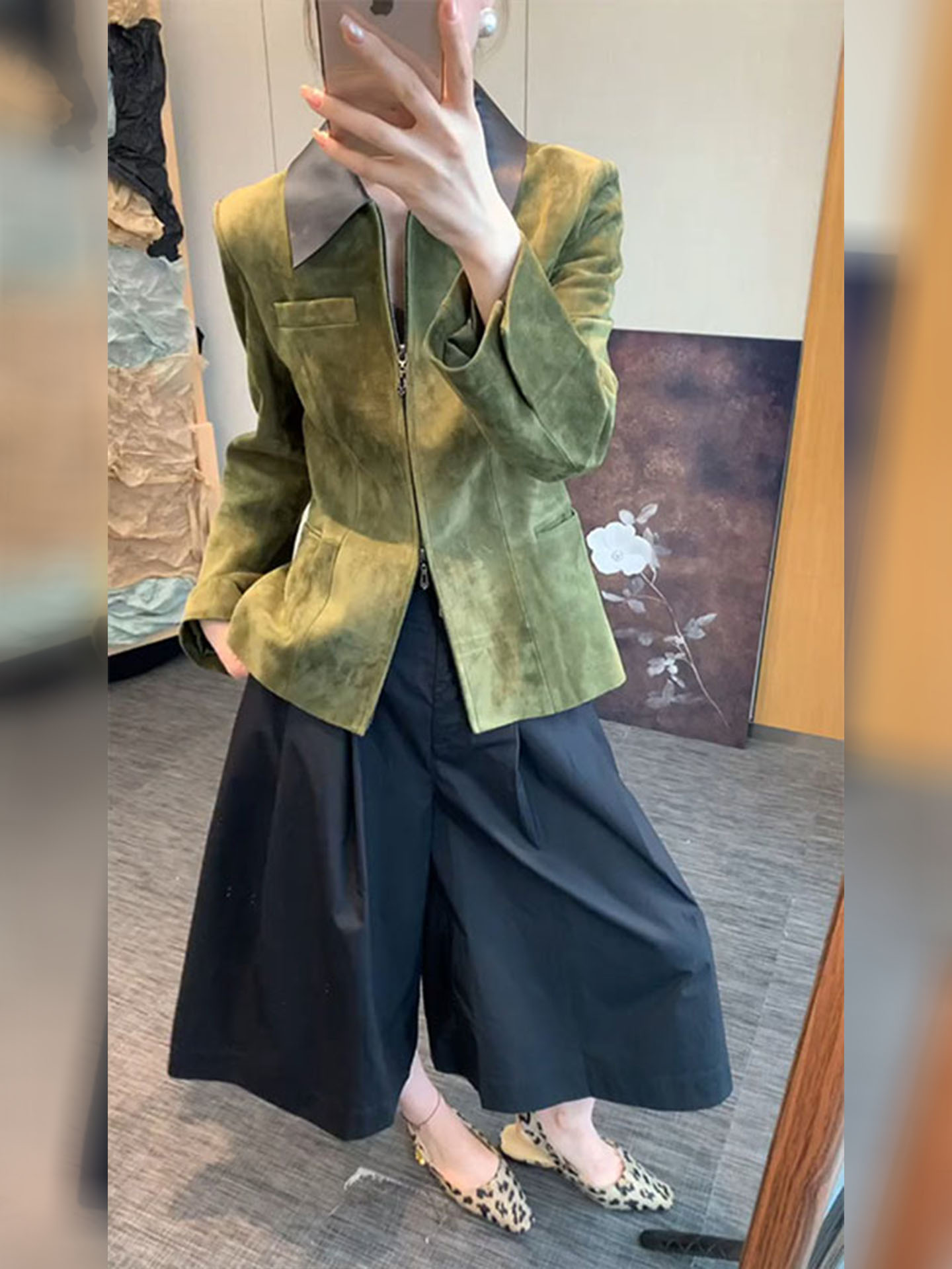 Retro Style Green Suede Jacket - Retro Vintage Korean Fashion ulasan dan harga