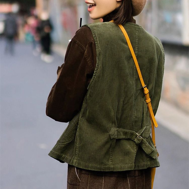 Vest Women Corduroy Retro Vint - Retro Vintage Korean Fashion ulasan dan harga