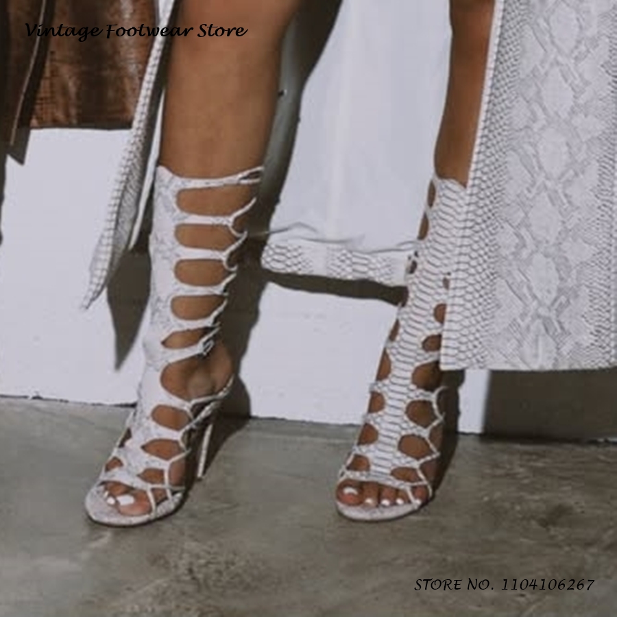Python Pattern Cut-out Gladiat - Vintage Fashion Outfit ulasan dan harga