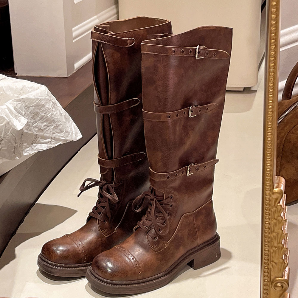 Women's Knee High Boots Vintag - Vintage Fashion Style ulasan dan harga