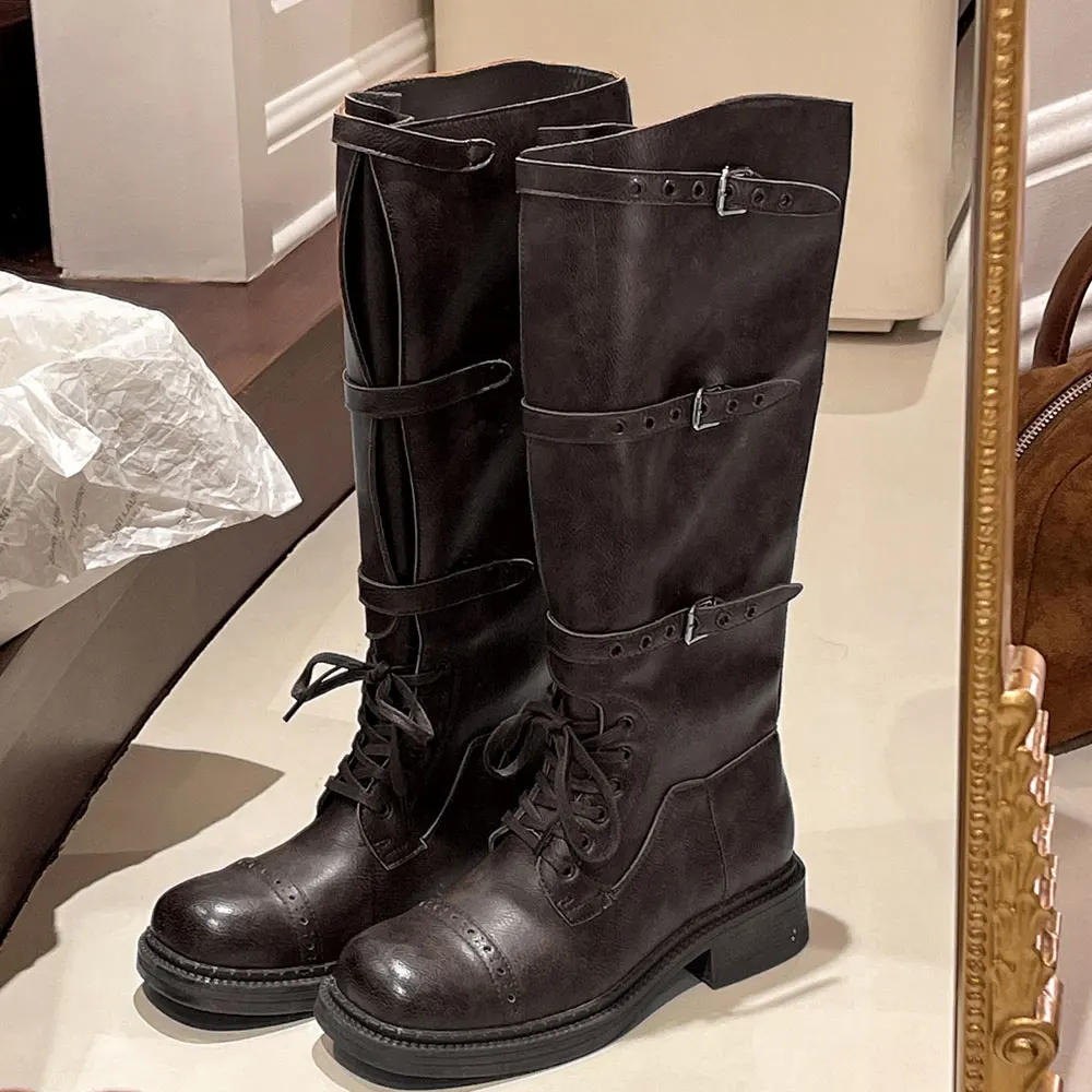 Women's Knee High Boots Vintag - Vintage Fashion Style ulasan dan harga