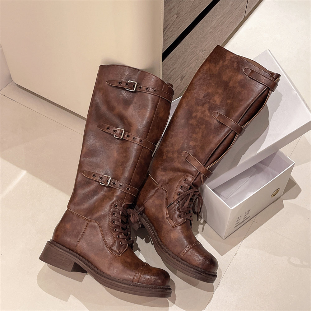 Women's Knee High Boots Vintag - Vintage Fashion Style ulasan dan harga