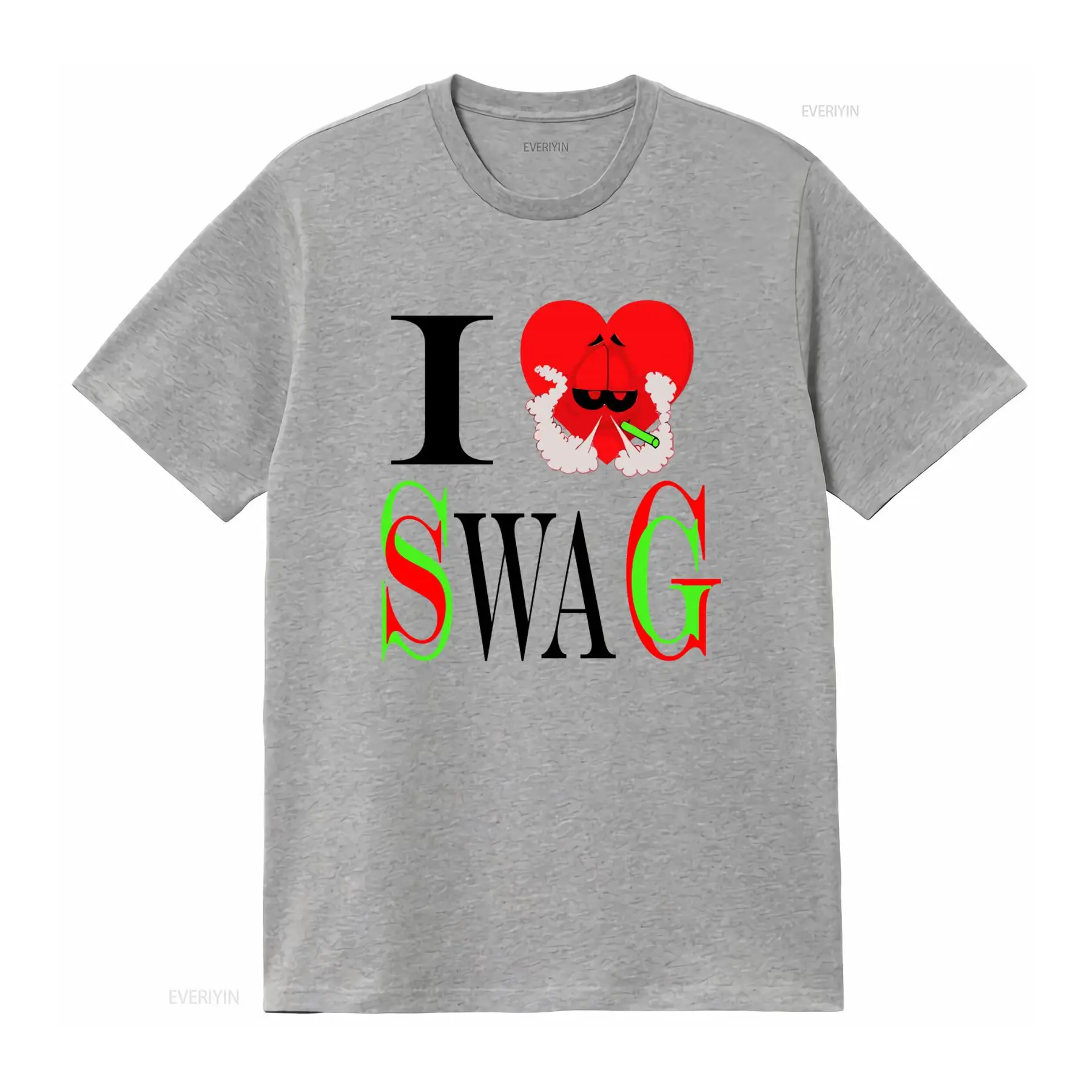 I Swag Heart Print T shirt Ret - Vintage Fashion Looks ulasan dan harga