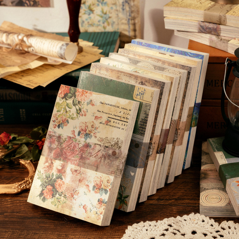 100 Sheets Vintage INS Floral  - Vintage Fashion Magazines ulasan dan harga