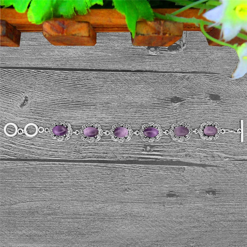 Oval Amethysts Bracelet Plum F - Vintage Fashion Looks ulasan dan harga