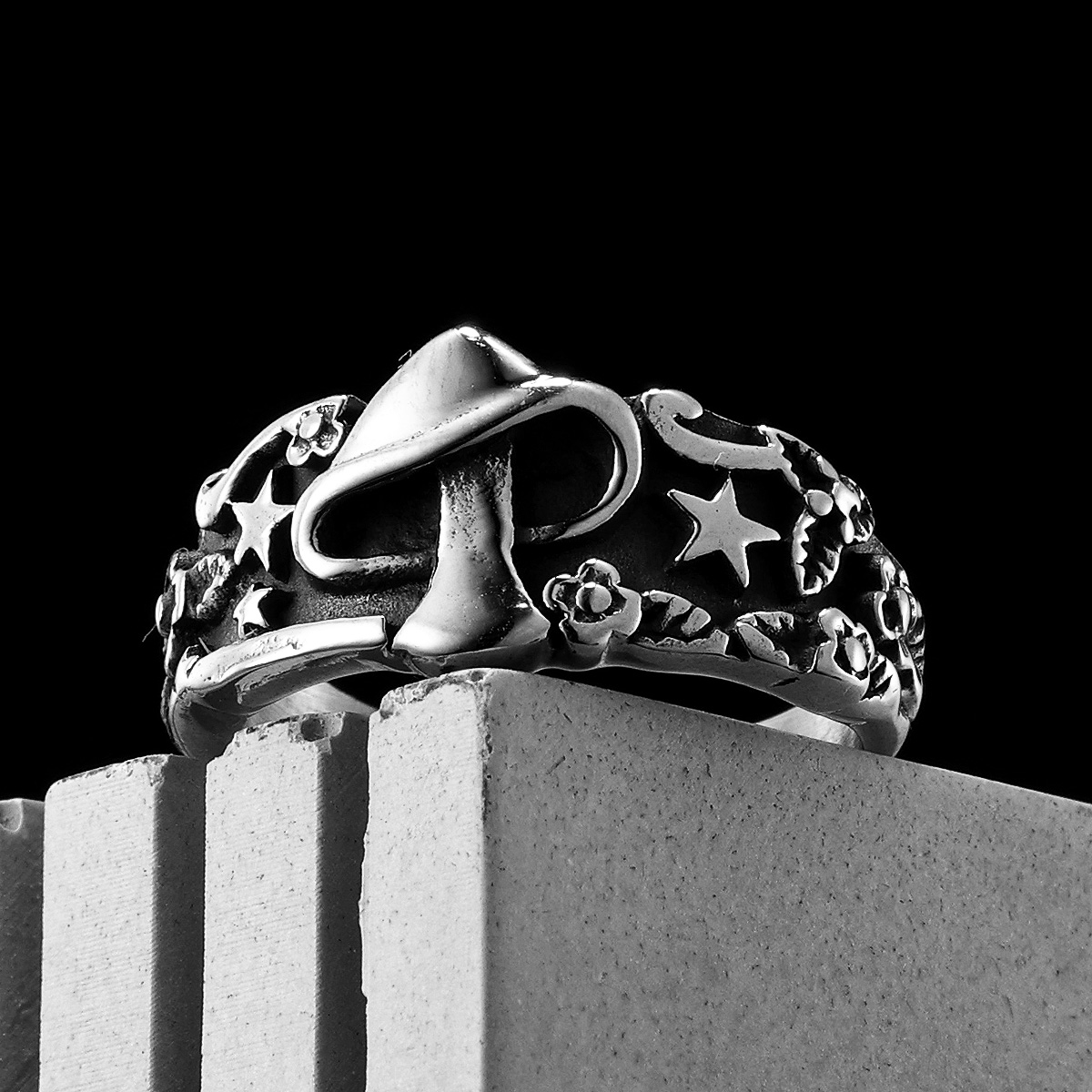 Mushroom Star Men Rings Stainl - Vintage Fashion Newtown ulasan dan harga