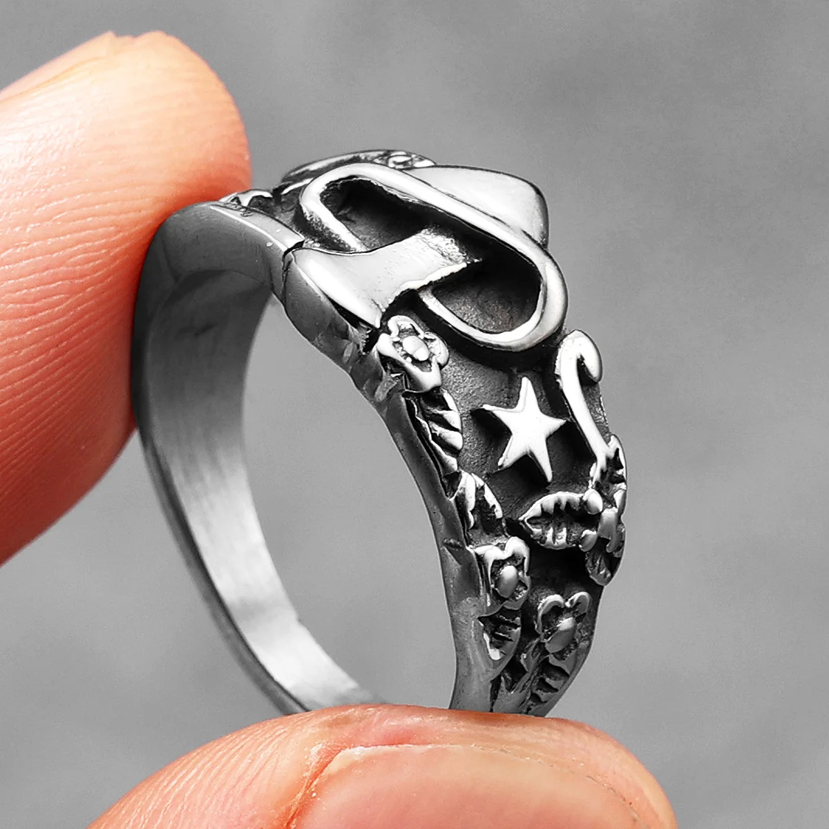 Mushroom Star Men Rings Stainl - Vintage Fashion Newtown ulasan dan harga