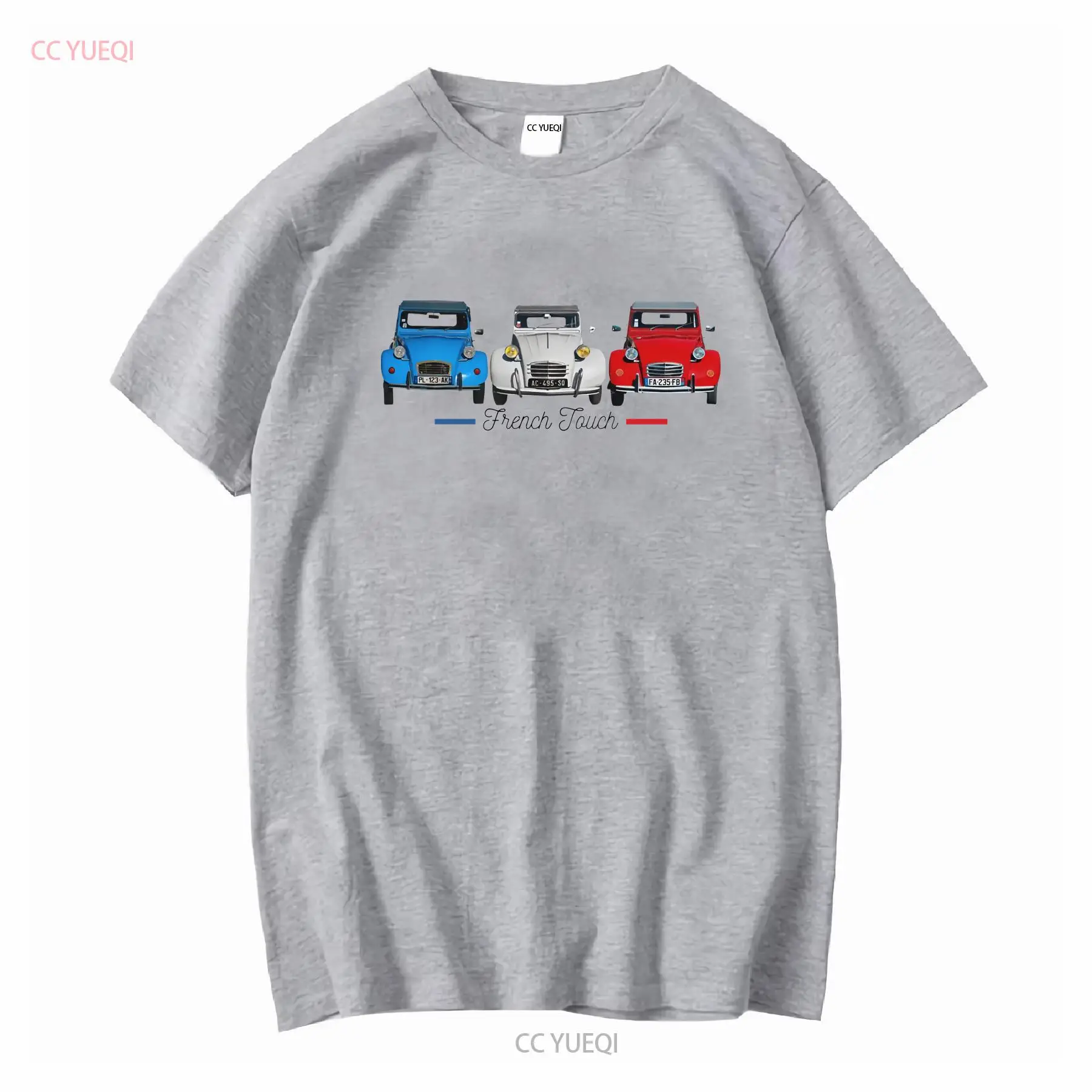Two horses 2 CV T Shirt cotton - French Vintage Fashion ulasan dan harga