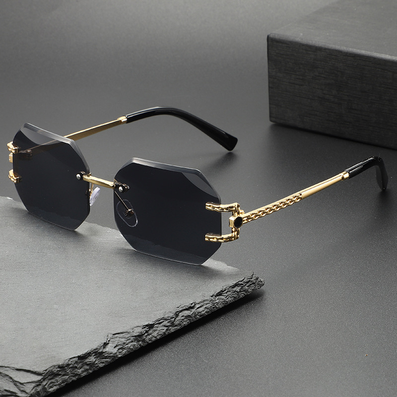 Unisex Small Rectangle Rimless - Vintage Fashion Wear ulasan dan harga