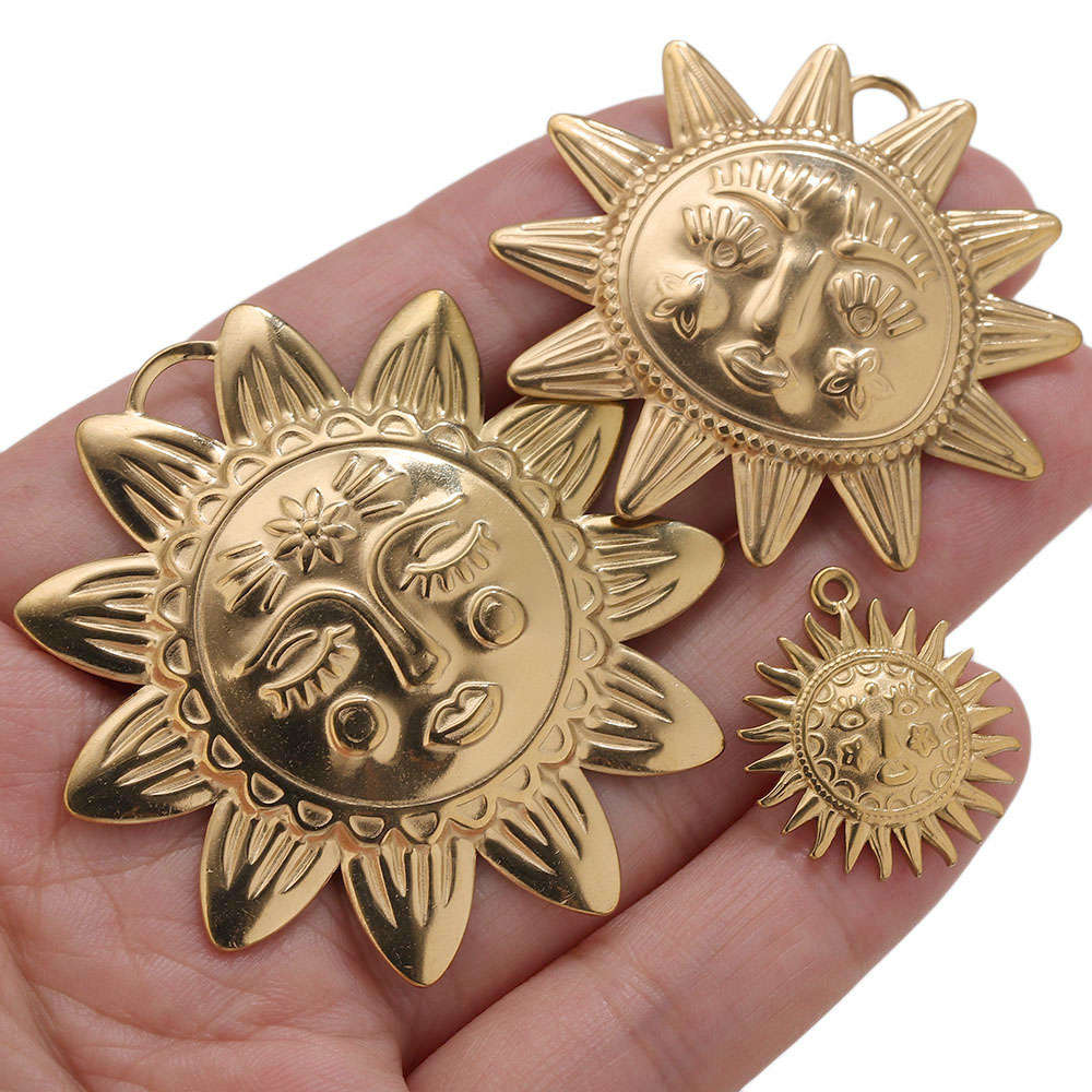 5pcs PVD Gold Charms Stainless - Vintage Fashion Earrings ulasan dan harga