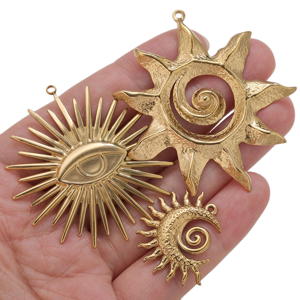 5pcs PVD Gold Charms Stainless - Vintage Fashion Earrings ulasan dan harga
