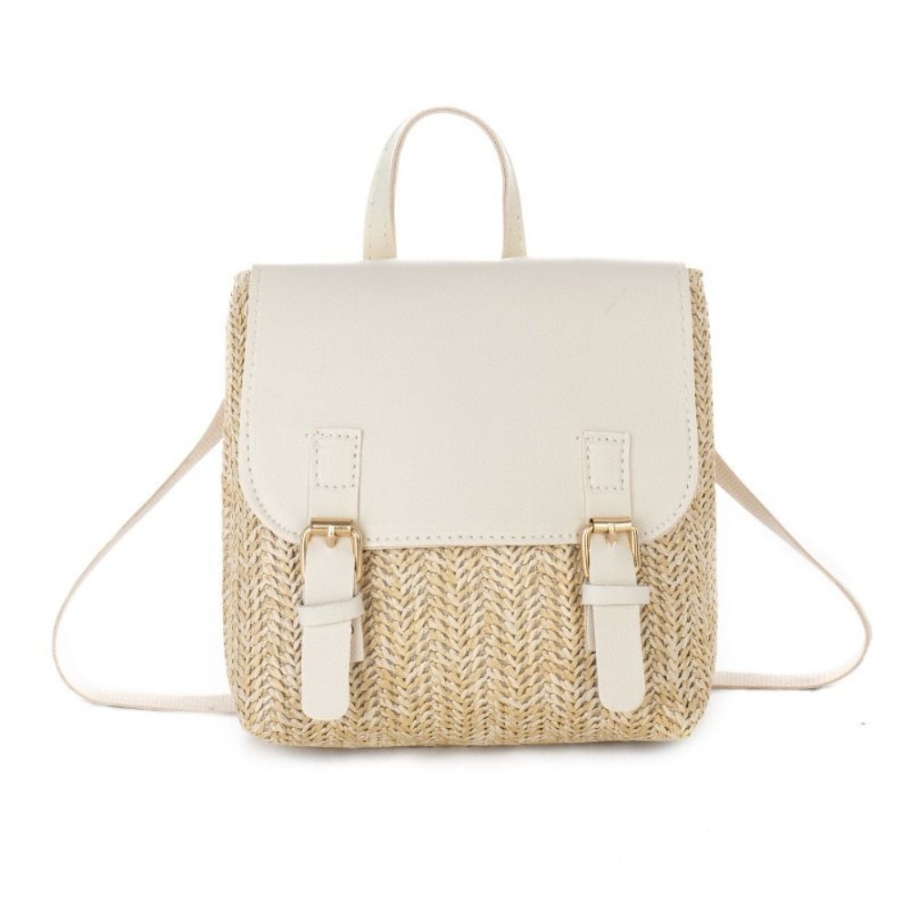 Versatile Bag PU Leather Straw - Vintage Fashion Looks ulasan dan harga