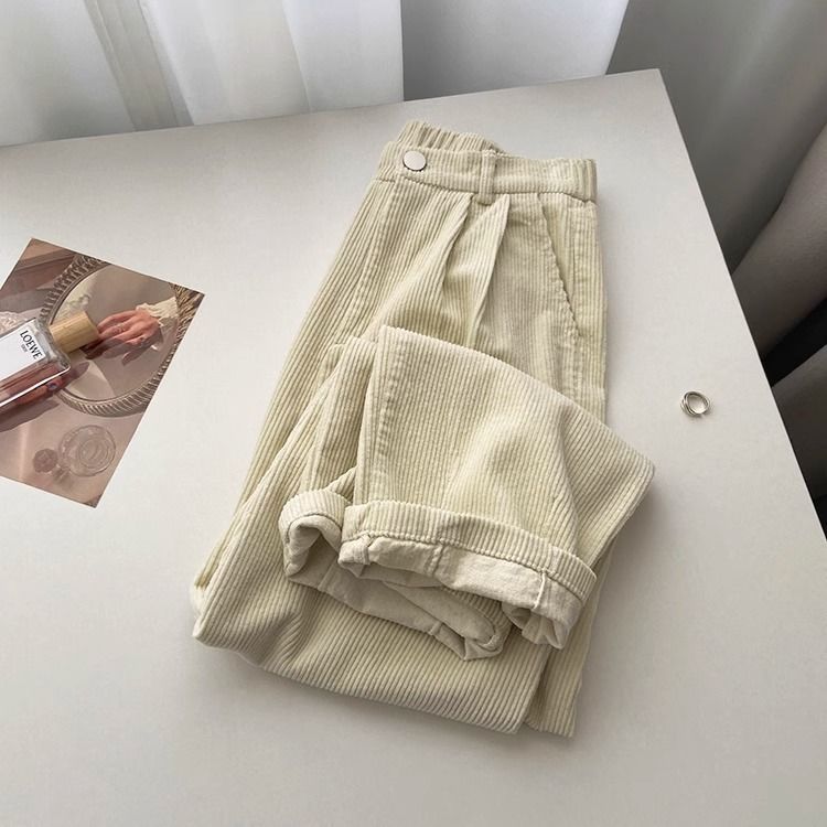 Retro High Waist Corduroy Pant - Retro Vintage Korean Fashion ulasan dan harga