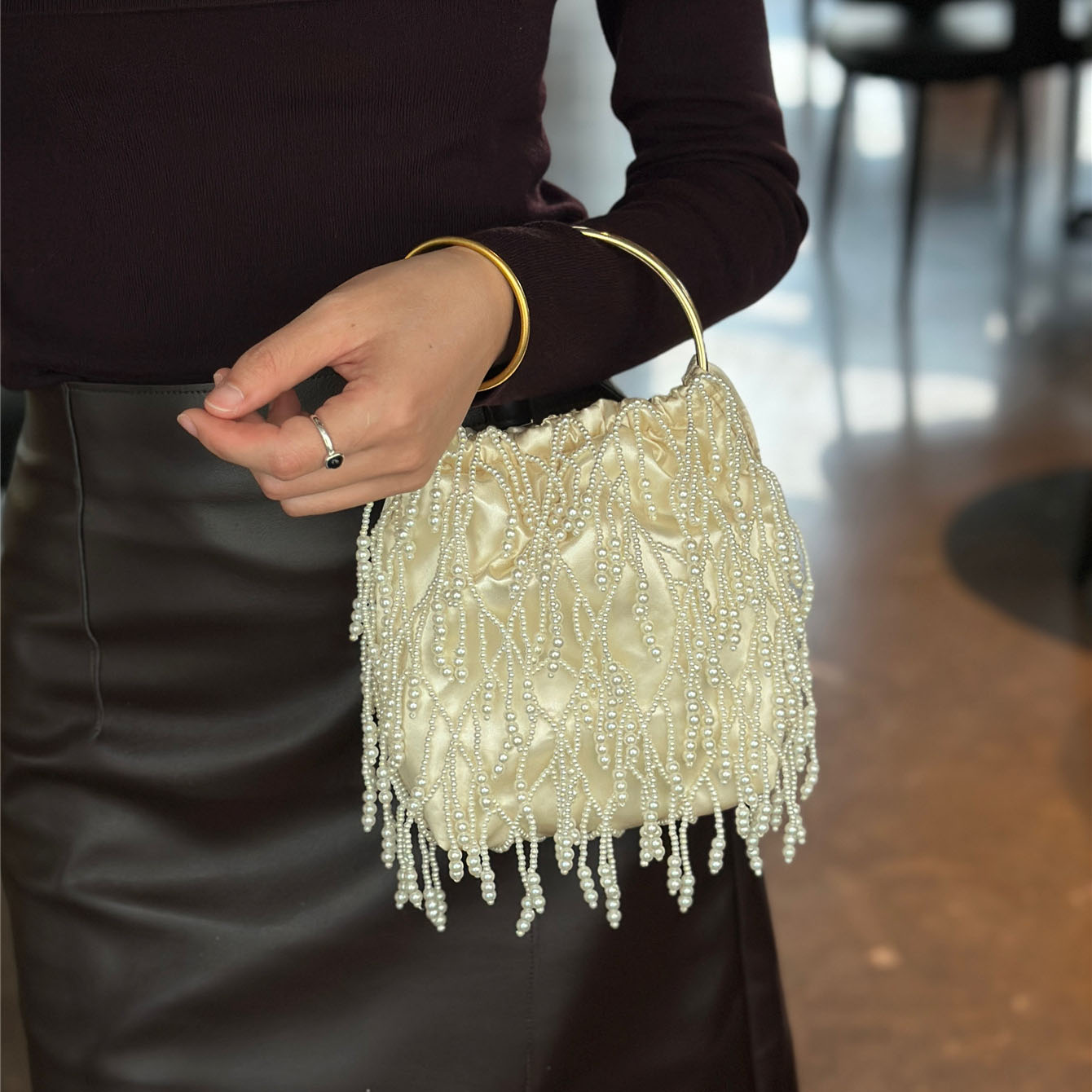 Handmade Beaded Women's Handba - French Vintage Fashion ulasan dan harga