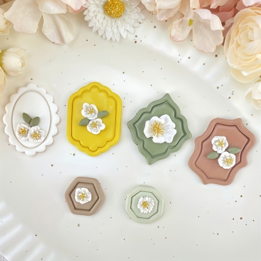 6pcs Vintage  Frame Shape Poly - Vintage Fashion Earrings ulasan dan harga
