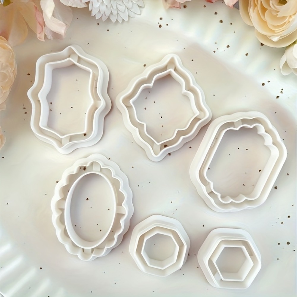 6pcs Vintage  Frame Shape Poly - Vintage Fashion Earrings ulasan dan harga