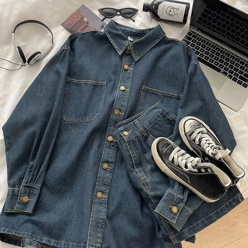 Y2K Denim Skirt Set: Vintage J - Vintage Fashion Style ulasan dan harga