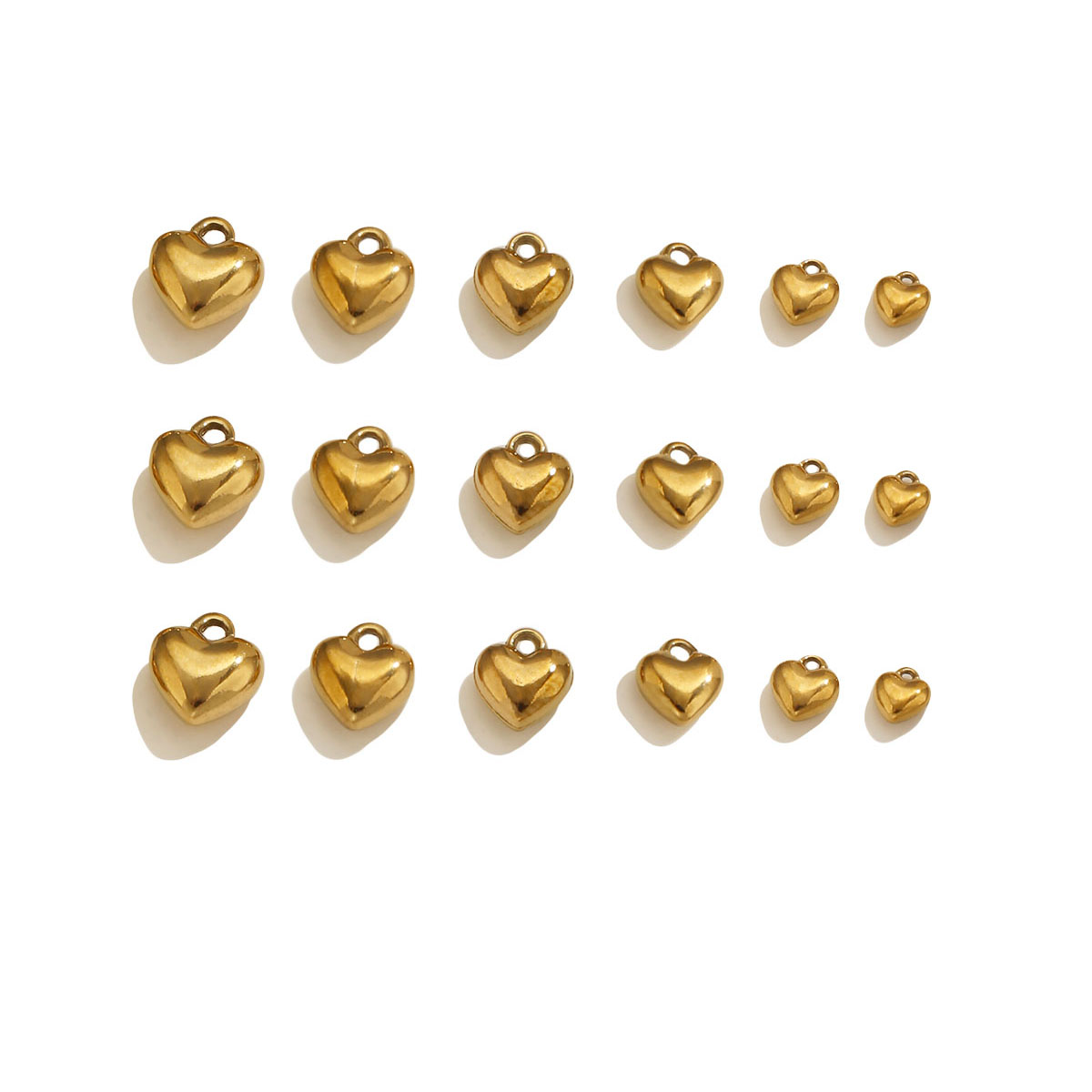 20Pcs 3D Solid Heart Charm 18K - Vintage Fashion Earrings ulasan dan harga