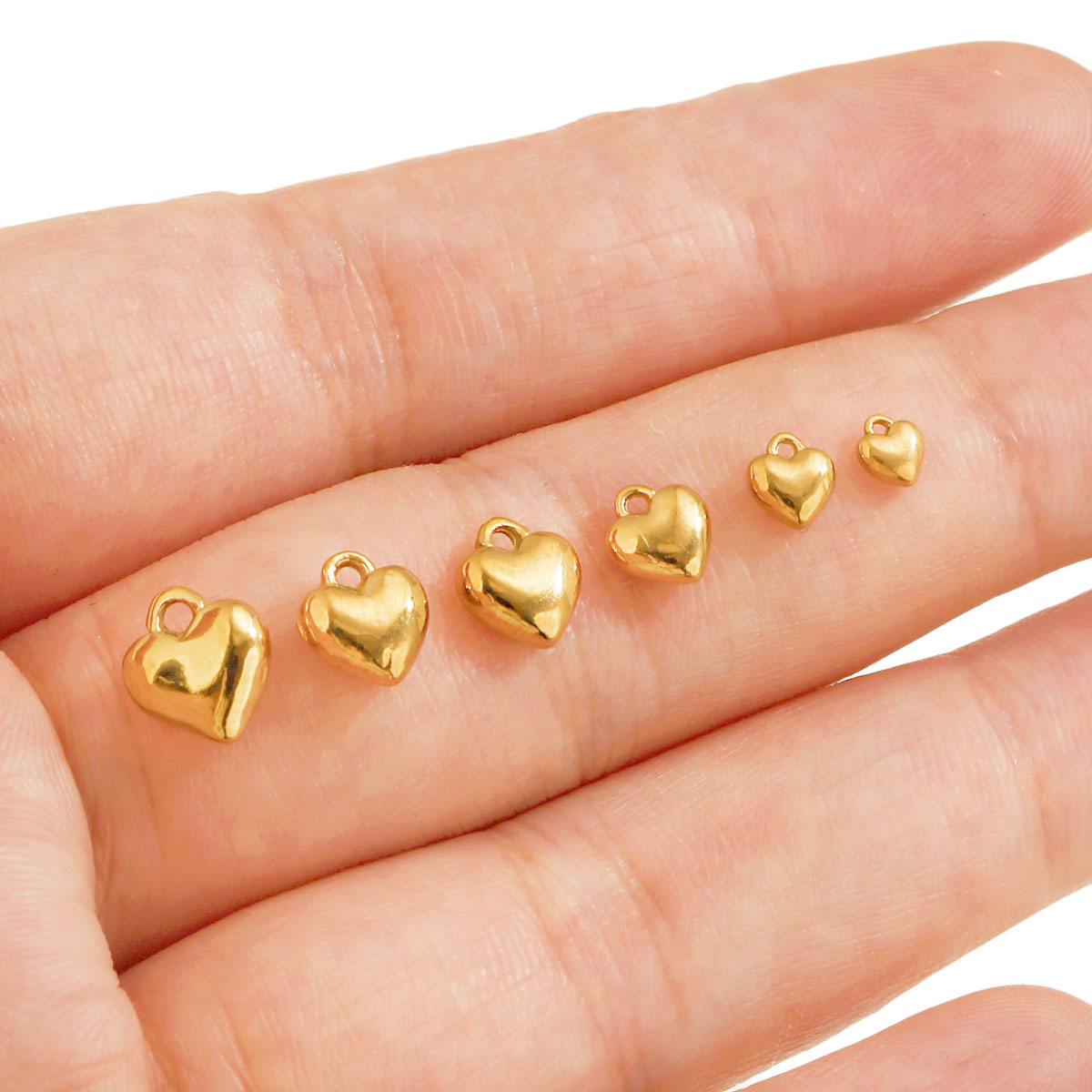 20Pcs 3D Solid Heart Charm 18K - Vintage Fashion Earrings ulasan dan harga