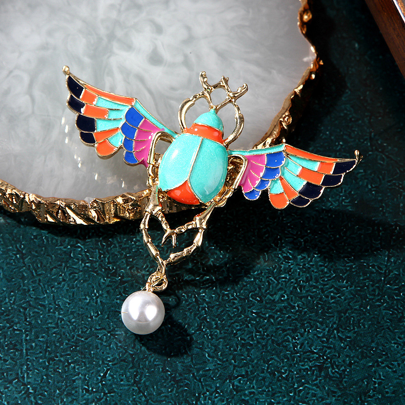 Winged Scarab Brooch Colorful  - Vintage Fashion Revival ulasan dan harga