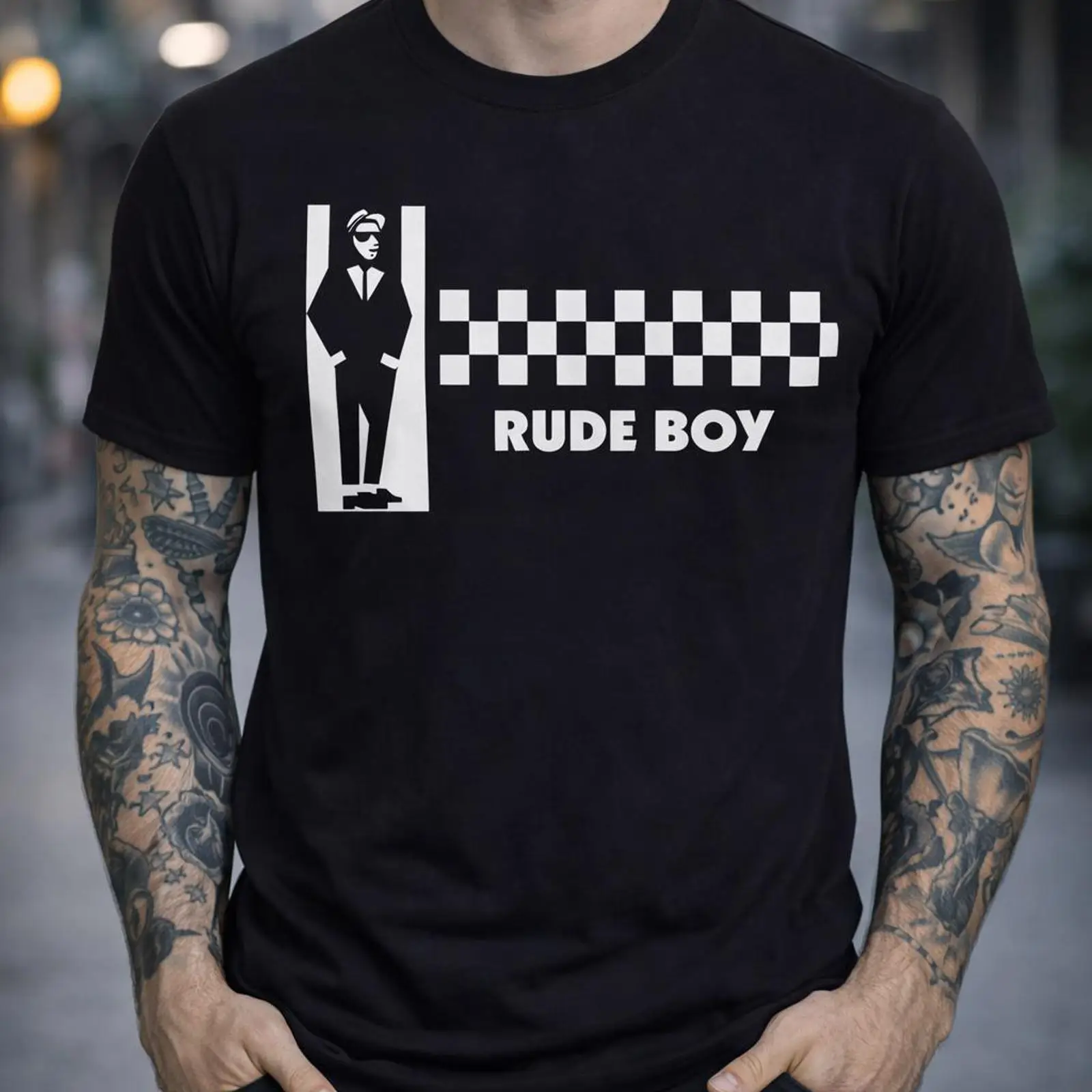 Rude Boy 2Tone Ska T Shirt Cla - Vintage Fashion Revival ulasan dan harga