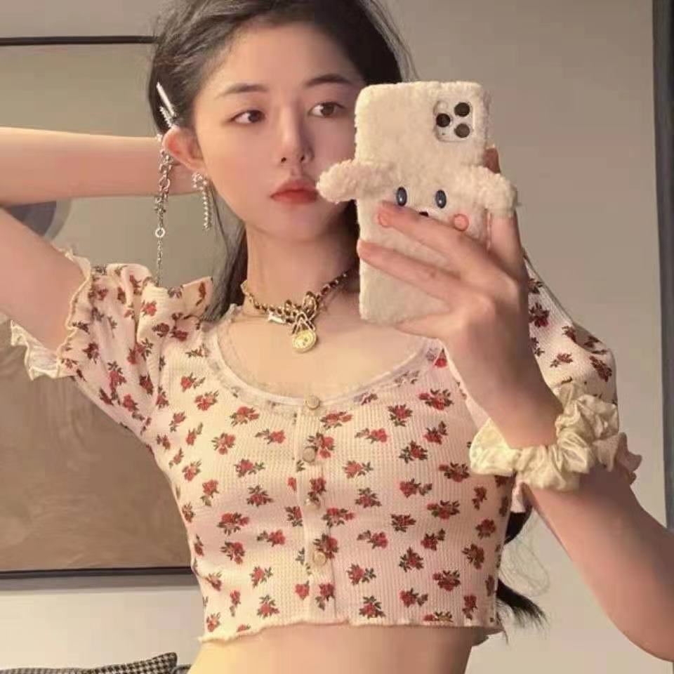 Y2K K-Fashion Japanese Floral  - Retro Vintage Korean Fashion ulasan dan harga