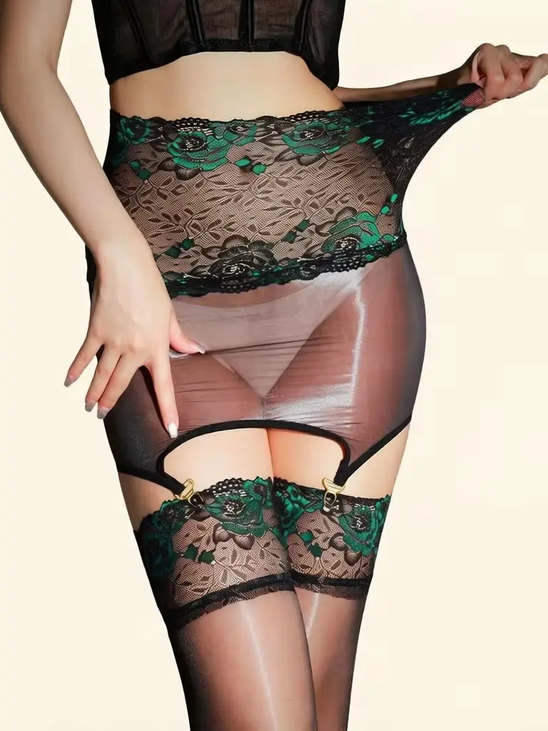 Women 2 In 1 Lace Oil Glossy S - Vintage Fashion Wear ulasan dan harga
