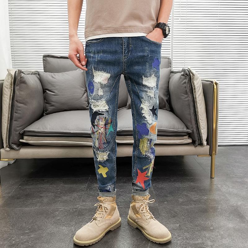 Graphic Men's Jeans Tapered Ma - Retro Vintage Korean Fashion ulasan dan harga