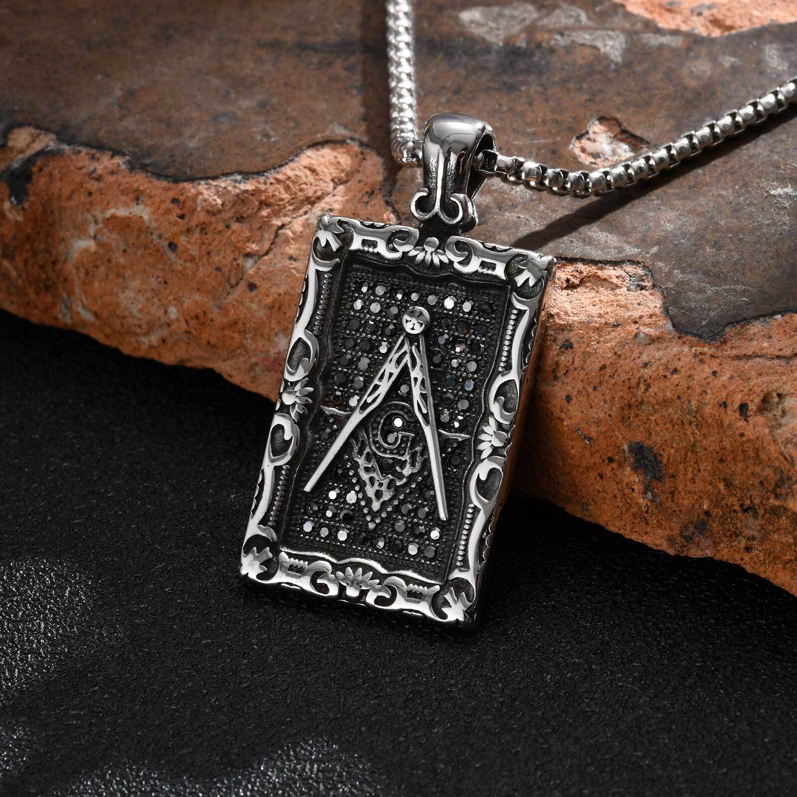 Freemason Square Pendant Neckl - Vintage Fashion Tags ulasan dan harga