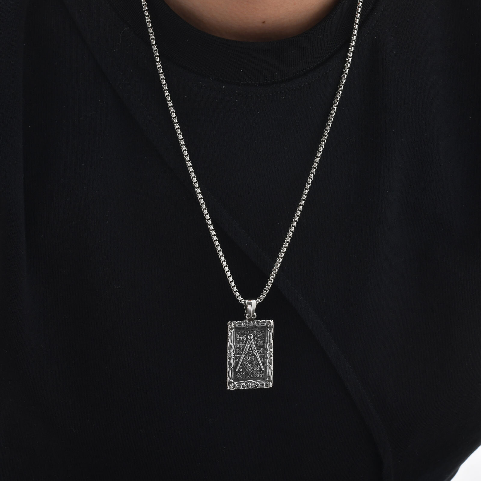 Freemason Square Pendant Neckl - Vintage Fashion Tags ulasan dan harga