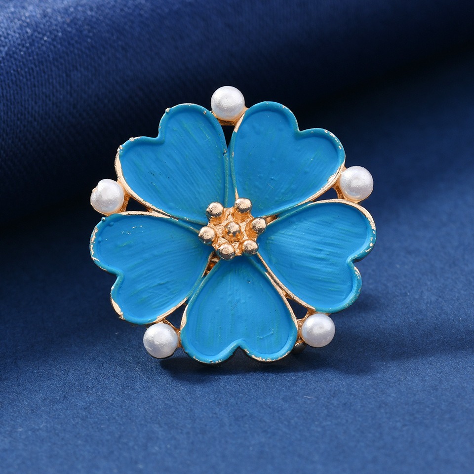 Vintage Enamel Blue Flower Bro - Vintage Fashion Wear ulasan dan harga
