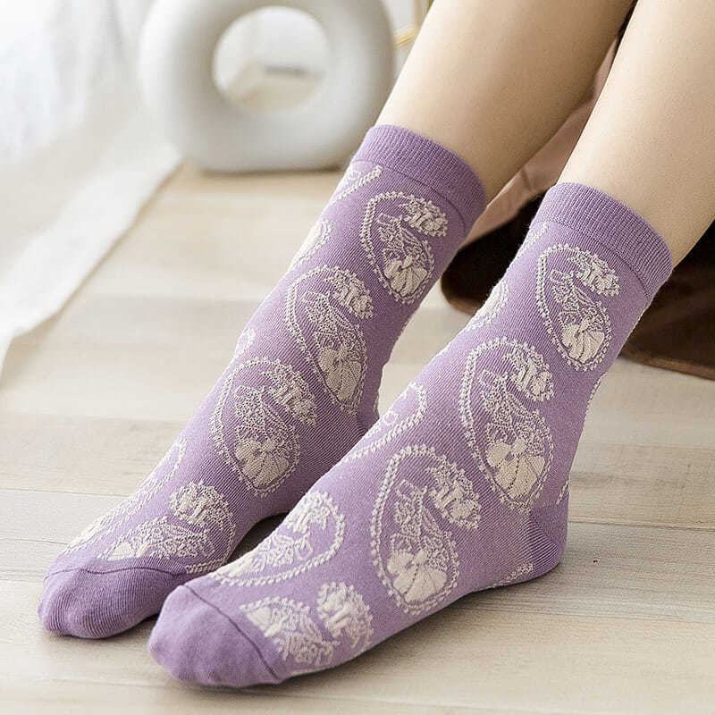 Fashion Purple Floral Embroide - Retro Vintage Korean Fashion ulasan dan harga