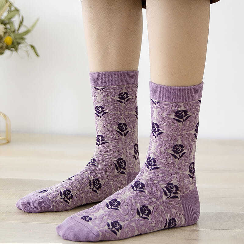 Fashion Purple Floral Embroide - Retro Vintage Korean Fashion ulasan dan harga