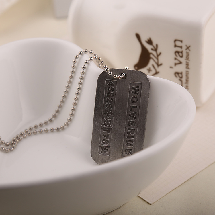 X Men Necklace Logan Hugh Jack - Vintage Fashion Tags ulasan dan harga